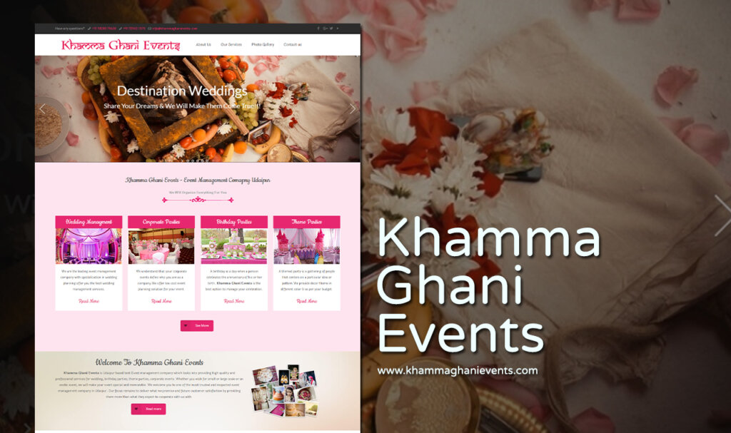 Event Management site Design Company Udaipur, Rajasthan, India
