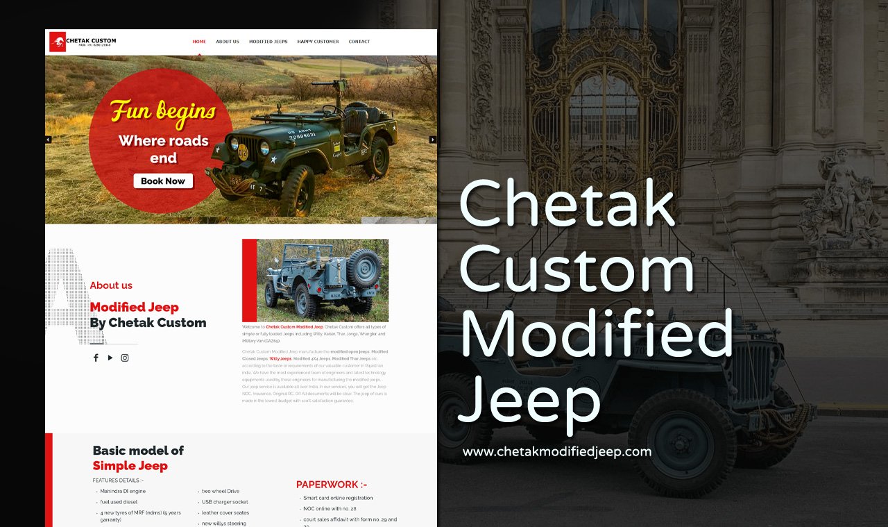 modified jeep sale website design company in india