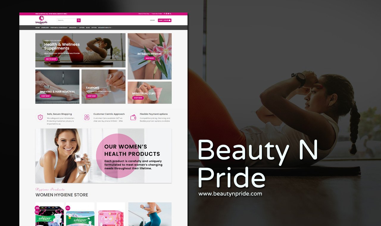 women health care product website design company india
